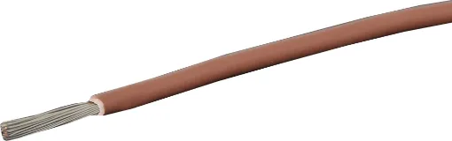 Brown, 50 strand, 13AWG, heavy duty, high current, tinned copper wire with a high temperature rated PVC insulator.