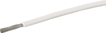 13AWG White Tinned High Temperature Hook Up Cable White, 50 strand, 13AWG, heavy duty, high current, tinned copper wire with a high temperature rated PVC insulator.