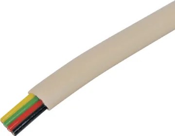 4 Core Flat Modular Telephone Cable 4 cores 7/0.15 size. Used in telephony and data applications, modular leads etc.