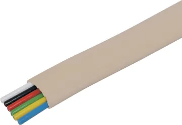 6 Core Flat Modular Telephone Cable 6 cores 7/0.15 size. Used in telephony and data applications, modular leads etc.