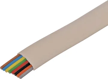 8 Core Flat Modular Telephone Cable 8 cores 7/0.15 size. Used in telephony and data applications, modular leads etc.