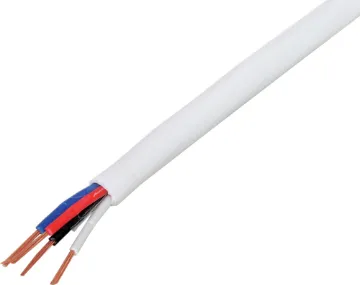 24AWG White 4 Core Security Cable Conductor colours: yellow, green, red & black.