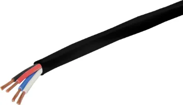 21AWG Black 4 Core Security Cable Conductor colours: yellow, green, red & black.