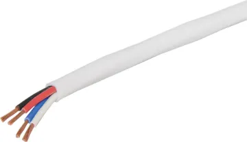 21AWG White 4 Core Security Cable Conductor colours: yellow, green, red & black.  ACMA approved for use in security installations.
