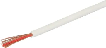 2 Core White Twin Audio Shielded Cable Suitable for general purpose audio circuits. Conductors are individually shielded.