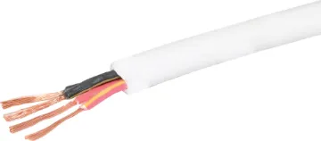 18AWG 4 Core White Hi-Fi Speaker Cable Ideal for wiring hi-fi system speakers using a single cable run. ie. Wiring rear speakers back to amplifier.