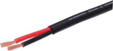 14AWG Heavy Duty Automotive Black Figure 8 Cable Double PVC insulated twin. Separate conductors with non-bonded sheath.