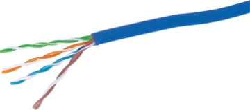 Blue Cat5e U/UTP LAN Data Cable U/UTP (unshielded twisted pair) network cable. Solid copper conductors. 100m pull box