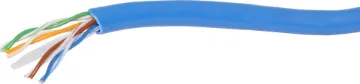 Blue Cat6 U/UTP LAN Data Cable U/UTP (unshielded twisted pair) network cable. Solid copper conductors 8 x 1/0.55 (≈0.20mm2 /23AWG). 6mm OD.