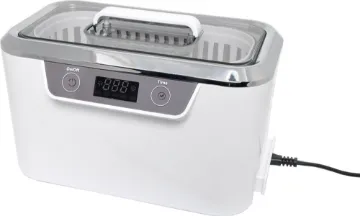 60W Deluxe Digital Display Ultrasonic Cleaner This ultrasonic cleaner uses two transducer generators to produce millions of microscopic cleansing bubbles which blow dirt, grease and grime off surfaces and penetrate deep into cracks and holes. This personal ultrasonic cleaner won't scratch precious jewelry or glass.