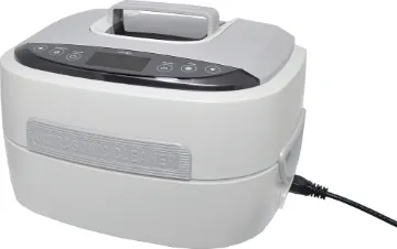 60W Digital Display Heated Ultrasonic Cleaner This heated ultrasonic cleaner utilises a powerful industrial 60W transducer to blast dirt, grease and grime from tiny parts and jewelry. The 2.5 litre tank is large enough to accommodate objects such as glasses, hand tools, car parts, dentures etc.