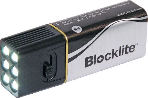 This tiny torch employs 6 high brightness LEDs and is powered by simply plugging on to the end of a standard 9 Volt battery.