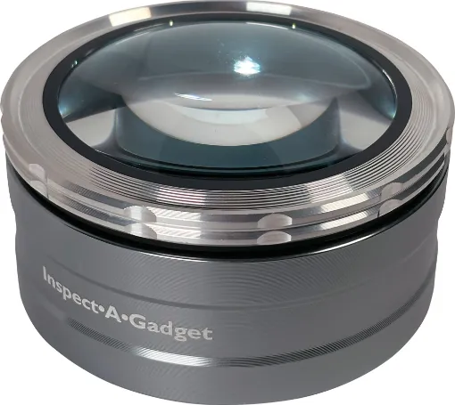 This illuminated surface magnifying loupe offers 5x -7x magnification through its 72mm lens.