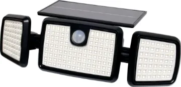 600 Lumen Solar Powered Security Sensor Floodlight This compact motion activated solar powered flood light provides light wherever you need it due to its adjustable LED panels and cable free solar battery design.
