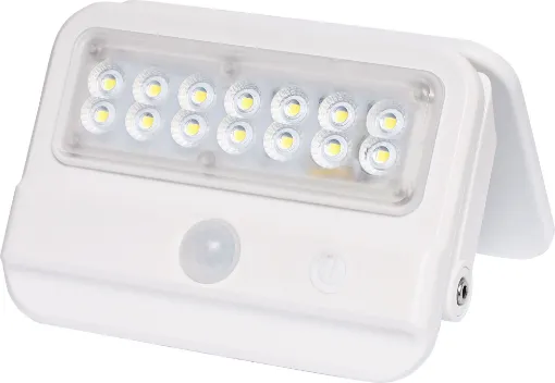 This 4W 500 lumen LED Solar Powered Sensor Floodlight features a quality plastic body and durable mounting bracket. It can be mounted as a wall light.