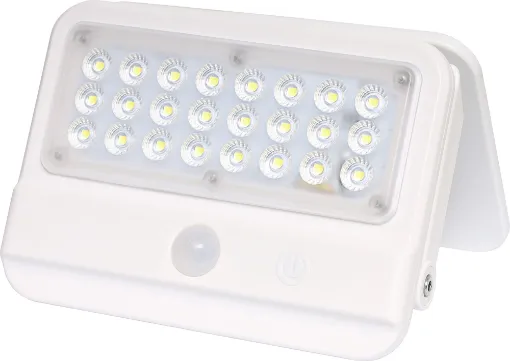 This 7W 800 Lumen LED Solar Powered Sensor Floodlight features a quality plastic body and durable mounting bracket. It can be mounted as a wall light.