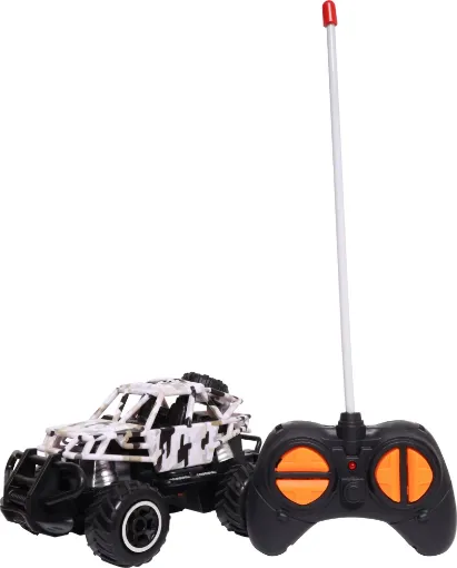 Barrel up rough terrain with this remote control dune buggy thats perfect for small kids and big kids! 1:43 scale.