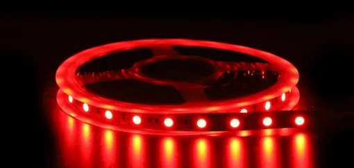 LED strip lighting with red, green, blue variable colours. Kits available in indoor or weatherproof outdoor versions. 