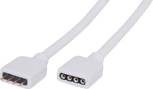 Plug and socket with flyleads and endcaps for connecting to IP28 indoor strip lighting.