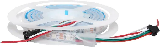 5m reel of addressable RGB 5050 LED strip - this means you can program the colour of every individual LED using an Arduino/Raspberry Pi. 