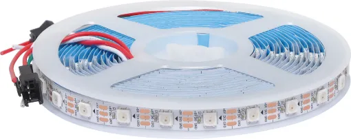 5m reel of addressable RGB 5050 LED strip - this means you can program the colour of every individual LED using an Arduino/Raspberry Pi. 