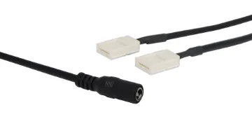 8mm Dual LED Strip Power Adaptor 2.1mm DC Allows you to power two lengths of LED strip lighting from a single power supply. Suits 8mm wide LED strips with two pin connection.