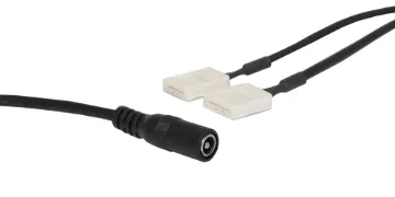10mm Dual LED Strip Power Adaptor 2.1mm DC Allows you to power two lengths of LED strip lighting from a single power supply. Suits 10mm wide LED strips with two pin connection.