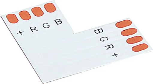 L shaped joiner allowing you to run 4 pin 10mm wide RGB strip lighting around corners and rooms. Pack of 4pcs. 