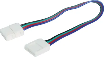 Flexible Lead Joiner For RGB 5050 Chip LED Strips This flexible lead joiner allows you to connect LED strips through cabinet dividers, around corners etc.