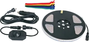 5m Flexible LED Camping Strip Light Kit This handy strip lighting kit is great for setting up temporary lighting in tents, awnings, gazebos etc.