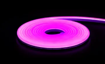 12V Neon Flex LED Strip Lighting IP65 Pink Use it in long lengths for stunning coloured lighting effects or cut and shape into your own custom 'neon' signs.