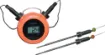 The EasyBBQ is a dual probe thermometer with Bluetooth connection to your smartphone. Includes 2 probes with stainless steel mesh cables. Android or iOS, plus monitoring on the backlit LCD. 0-300&degC range.  Requires 2xAAA batteries. 