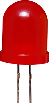 Red 200mcd 10mm LED 10mm Led Red
Viewing Angle: 60 degrees
Brightness: 200mcd
Voltage Typical: 2V
Voltage Max: 2.6V
Current: 30mA
Current Peak: 150mA