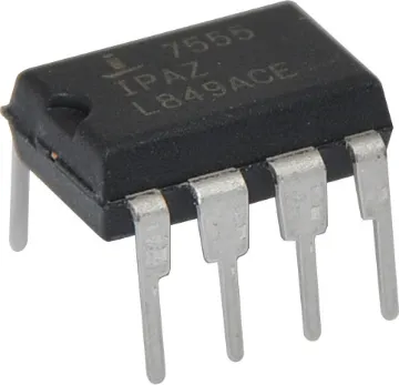 ICM7555PAZ CMOS Timer This CMOS timer provides a significant improve on performance over the standard
SE/NE 555/556 and 355 timers, whilst being direct replacements for those devices in most applications. Improved parameters include low supply current, wide operating supply voltage range, low Threshold, Trigger and Reset currents, no crowbarring of the supply current d