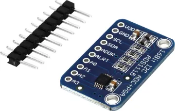 Analog-to-Digital ADS1115 16 Bit Converter Module A popular high precision ADC for microcontroller designs with 860 samples/sec over I2C. 2-5V input.