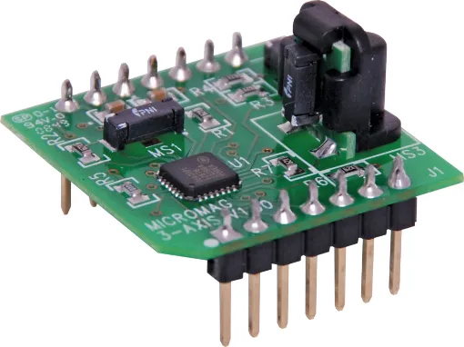 A high performance magnetic field sensing module designed for use in solid state navigation & compassing equipment in automotive, marine and aeronautic applications.  Output can be fed directly into a microprocessor such as Arduino boards.