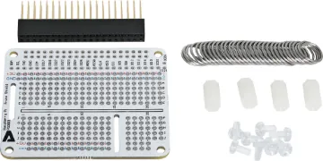 Raspberry Pi Prototyping HAT A HAT board with soldermasked 0.1" holes and stackable header so you dont lose access to the GPIO pins. Slots included for display & camera cables.
