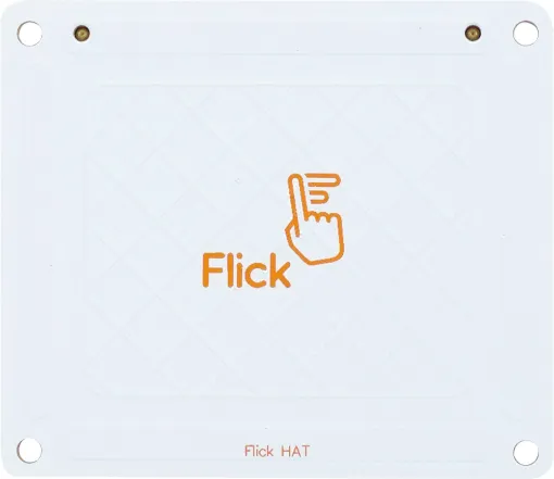 Swipe, tap or flick your wrist to control your Raspberry Pi with the Flick HAT. Flick uses technology that enables the PCB to detect your gestures from up to 15cm away in 3D space. Draw a circle with your hand - Flick will track it.