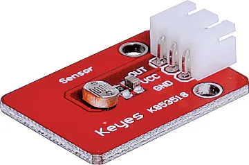 Light Sensor (LDR) Breakout For Arduino The Light Sensor Module provides an analog output for measuring and triggering dependant on surround light level. All you need to connect it to your Arduino or compatible board is GND, 5V, and one analog input.  On a 3.3V microcontroller VCC should be connected to 3.3V instead of 5V. Accepts any power source (VCC) between 3.0 and 5.5V DC.  Output v