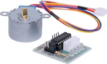Funduino 5V DC Stepper Motor And ULN2003 Control Board Diameter: 28mm
Voltage: 5V
Step angle: 5.625 x 1 / 64
Reduction ratio: 1 / 64
5 Line 4 phase can be driven by ULN2003 chip.
Dimensions of Board : 31 × 35mm
 
 ULN2003 Darlington using high-power stepper motor driver chip
 
 A, B, C, D four-phase LED indicates the status of the stepper motor work