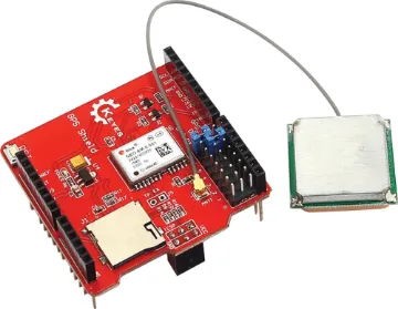 U-Blox Neo-6M GPS Module With SD Slot & Antenna A GPS shield for Arduino featuring a 28dB high performance antenna and SD card slot. 3.3/5V input.