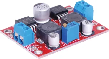 DC-DC Buck Boost Module 1A / 1.25V-26V DC Utilises the LM2596S and LM2577 to accept a 3.5-28V input and output 1.25-26V (adjustable) at a max current of 1A.  Includes brass standoffs. Ideal for small projects where regulated power is required.   Size:󈍕L x 38W x 21Hmm.