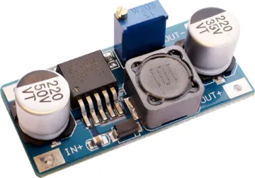 DC-DC Converter Module 3.8-32V In / 1.25-35V Out A converter module allowing a low input voltage to be increased to a higher output voltage. Input 3.8-32V DC. Output 1.25-35V DC. Ideal for powering higher voltage devices from a typical 5V microcontroller platform. 3A continuous current.