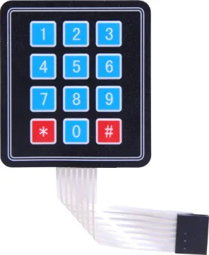 3x4 Numeric Membrane Keypad Module Ideal for access control projects, this adhesive backed membrane keypad can be interface to an Arduino's digital inputs.  69W x 77H with 85mm flexible flat connection lead.