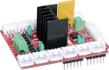 Funduino L298 H-Bridge Motor Shield For Arduino Uses an L298 H-Bridge designed to drive inductive loads, such as relays, solenoids, DC and stepping motors. It can also drive two independent DC motors, controlling the speed and direction of each. Standard Arduino shield dimensions with analog and digital output headers. 5V input.