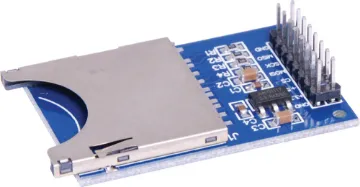 SD/MMC Card Mass Storage Breakout Board A simple SD card interface for adding mass storage to your project for access to files or datalogging. Pinout is Arduino compatible, but can be used with most other microcontrollers. 3.3/5V input. 30W x 50Lmm.