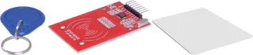 MFRC522 Contactless RFID Breakout Module Uses the common MFRC522 chip to provide contactless 13.56MHz switching via electromagnetic field. Easy to set up with Arduino using readily available libraries. Includes keyfob and credit card style tags. 3.3V input. 40Lx60Wmm.