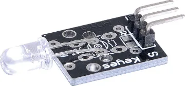 Infra-Red Transmission Breakout Board Ideal for transmitting IR signals to control your existing home devices via Arduino.  Wide transmission angle.   Frequency: 37.9KHz. 3-5V input. 30L x 25Wmm.