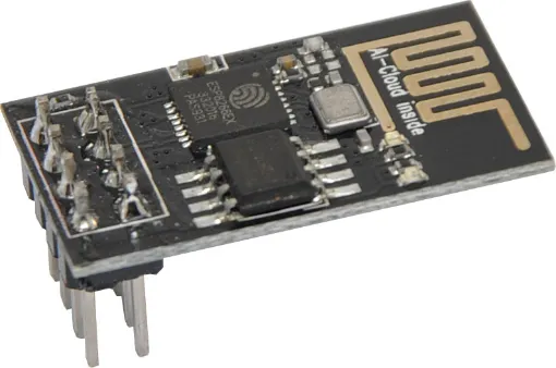 ESP8266 ESP-01 802.11b/g/n serial to WiFi Module can give any microcontroller access to your WiFi network.  A cost effective and easy to use WiFi add on for your project. Integrated TCP/IP protocol stack. 3.3V input. 