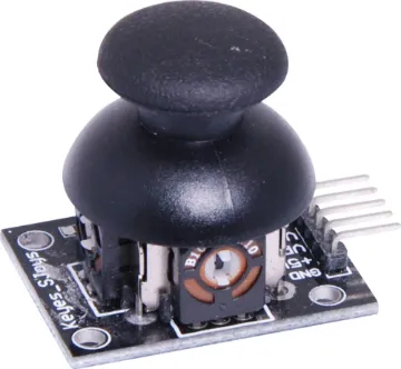 Joystick Module With Select Button Similar to the analog joysticks found in game control pads with a "select" button when pushed down. Ideal for control of robotics projects. 2.5V output from X and Y in resting position. 5V input. 27W x 34Lmm.
